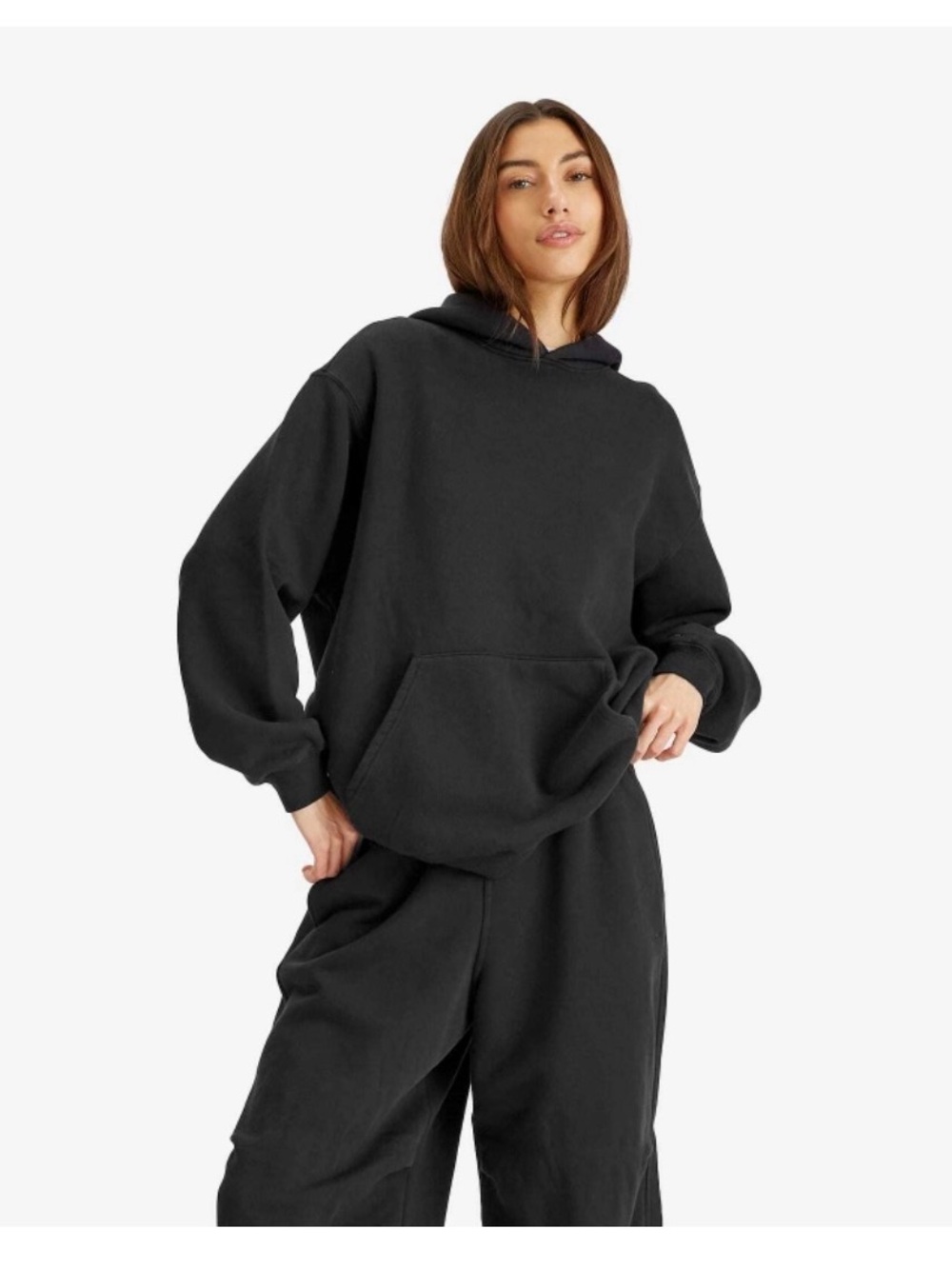 Skims Women’s Vintage Fleece Oversized Hoodie in Washed Onyx (size small)